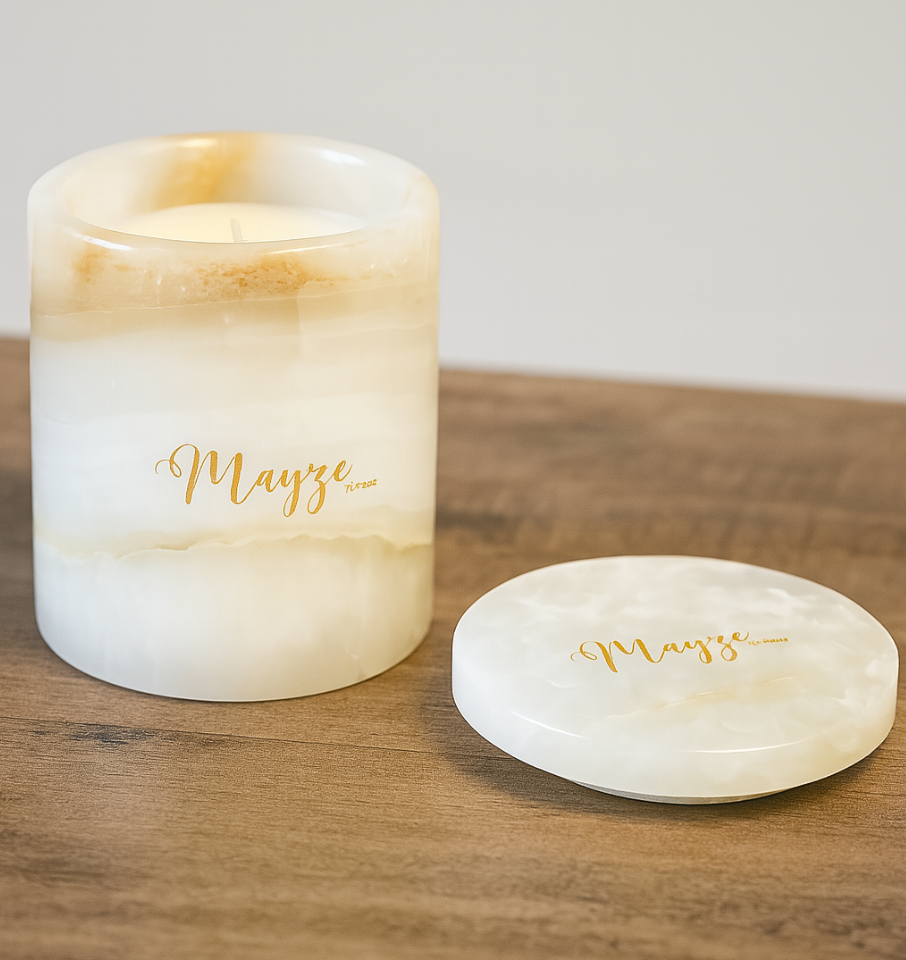 "Brave" Honey White Onyx Jar
