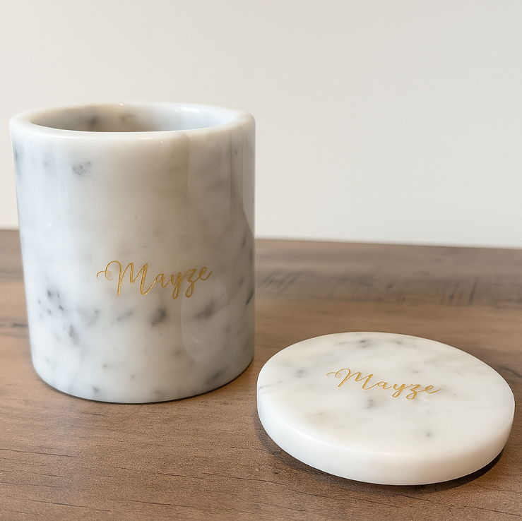 "Trip" Calacatta Marble Mayze Jar