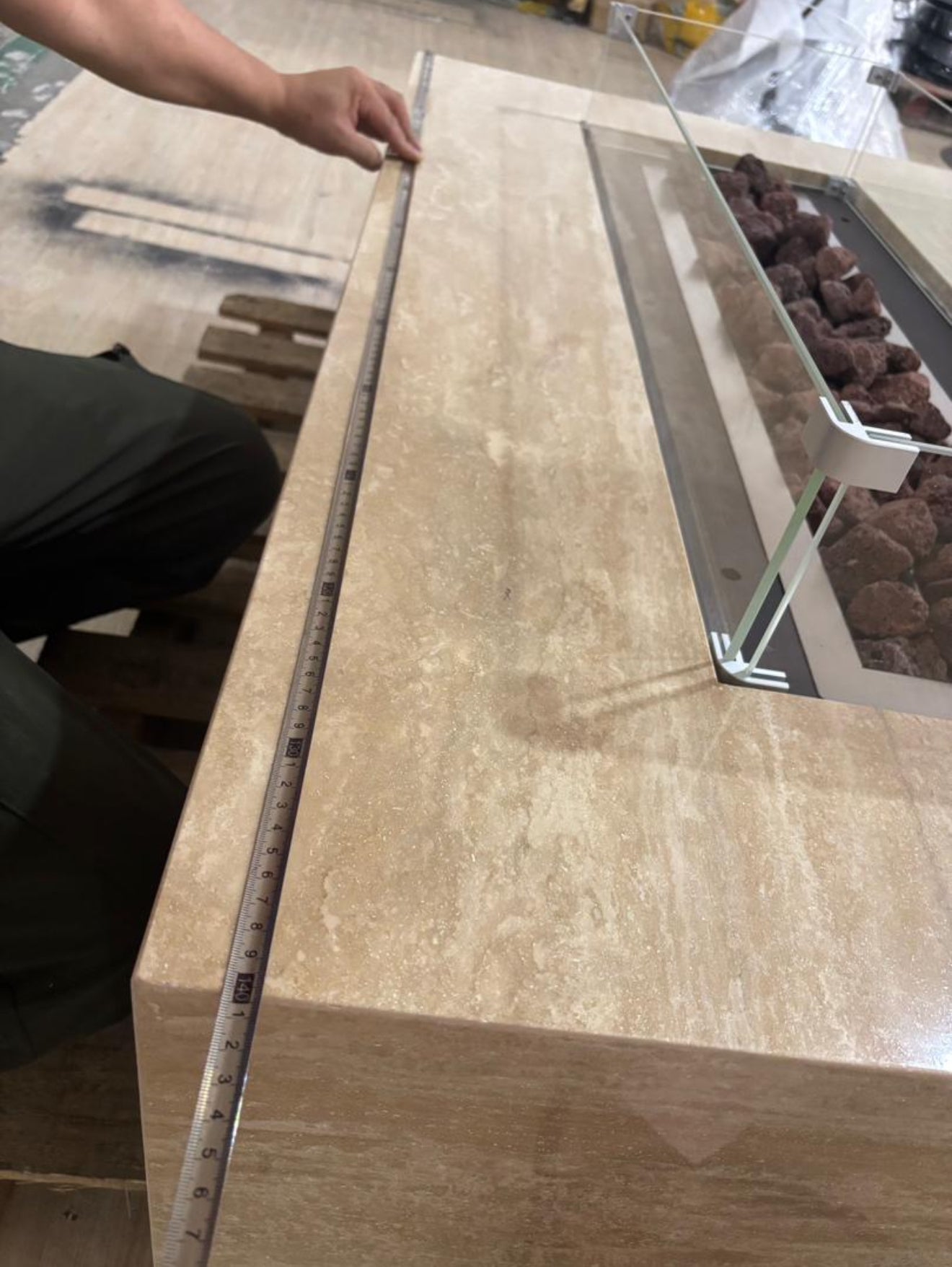 Freya Travertine Fireplace