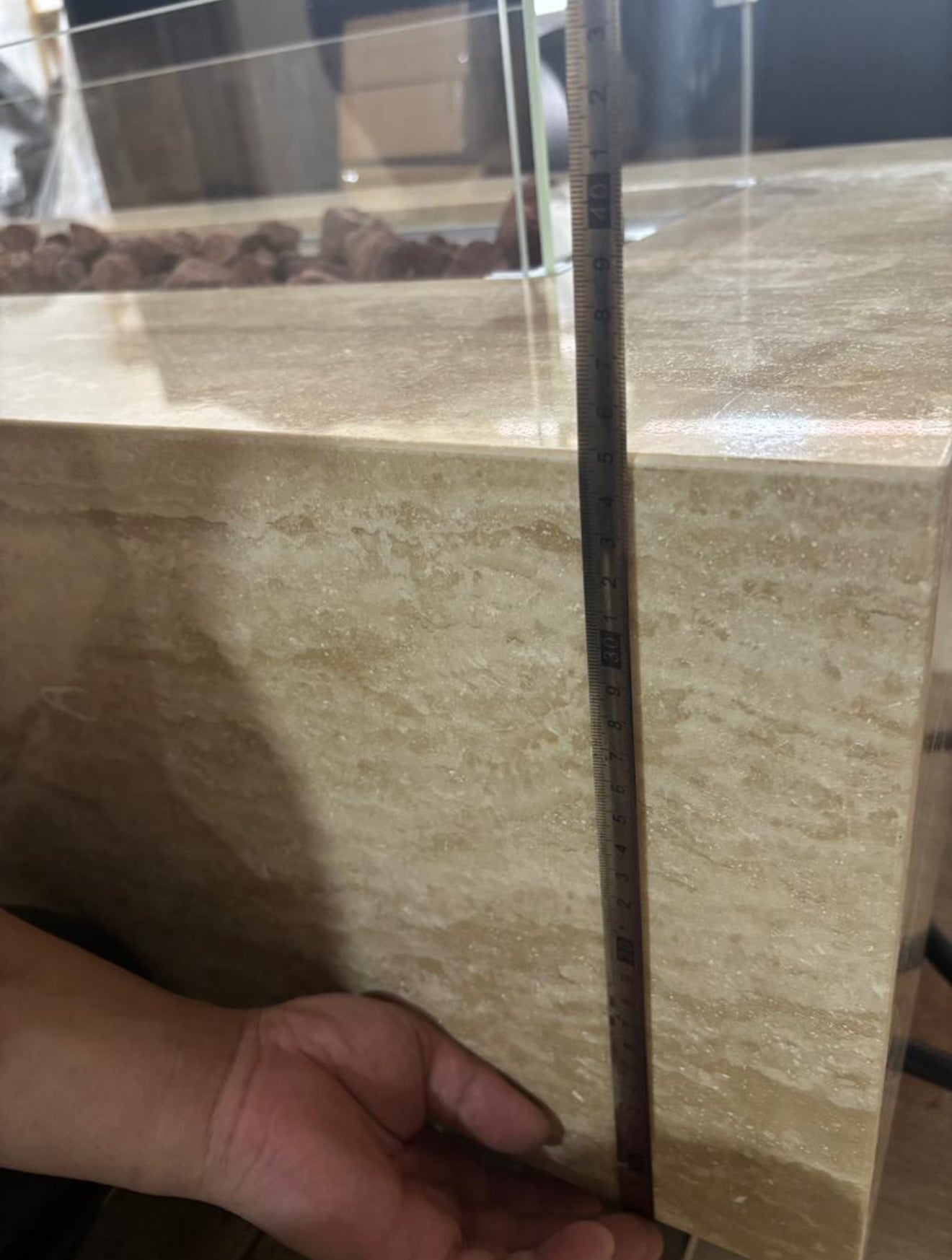 Freya Travertine Fireplace