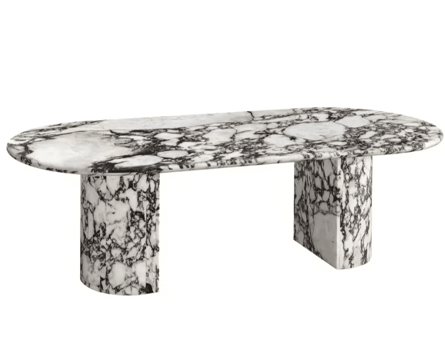 Kelly Oval Calacatta Viola Marble Dining Table Custom Order