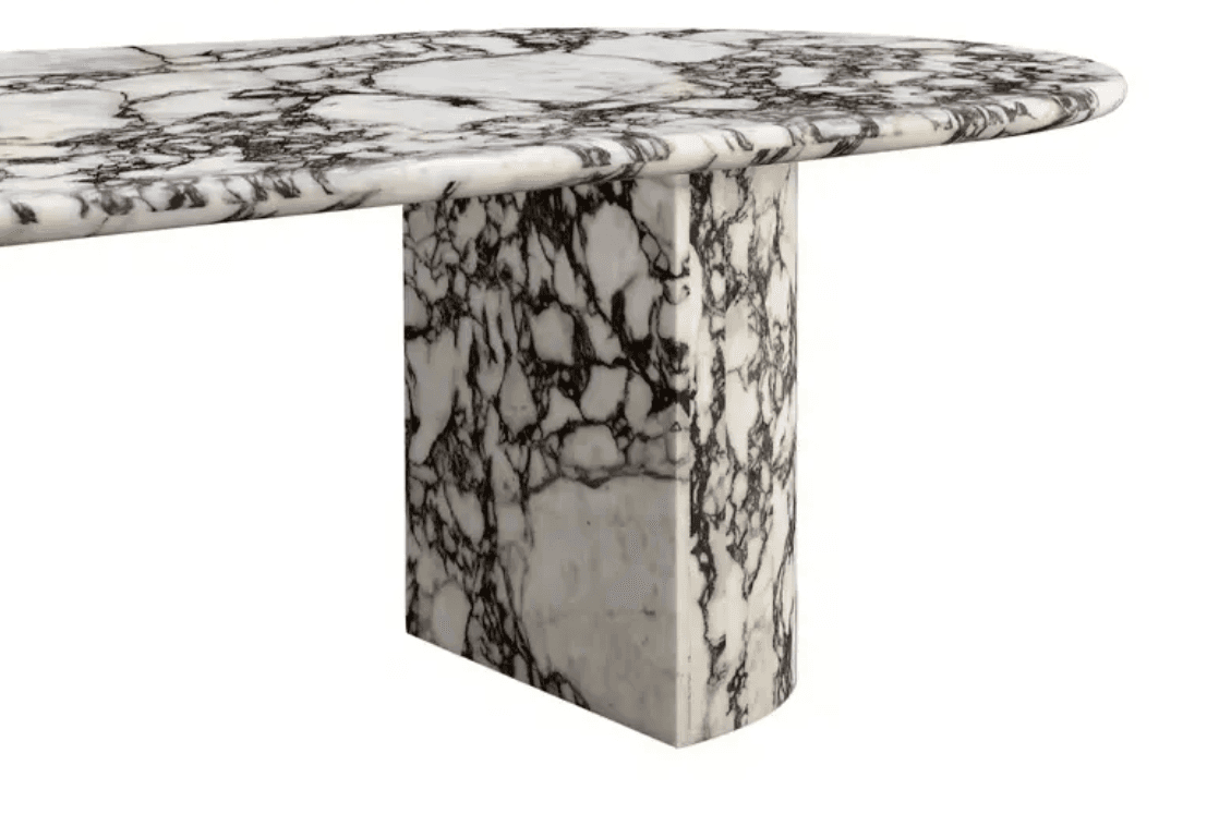 Kelly Oval Calacatta Viola Marble Dining Table Custom Order