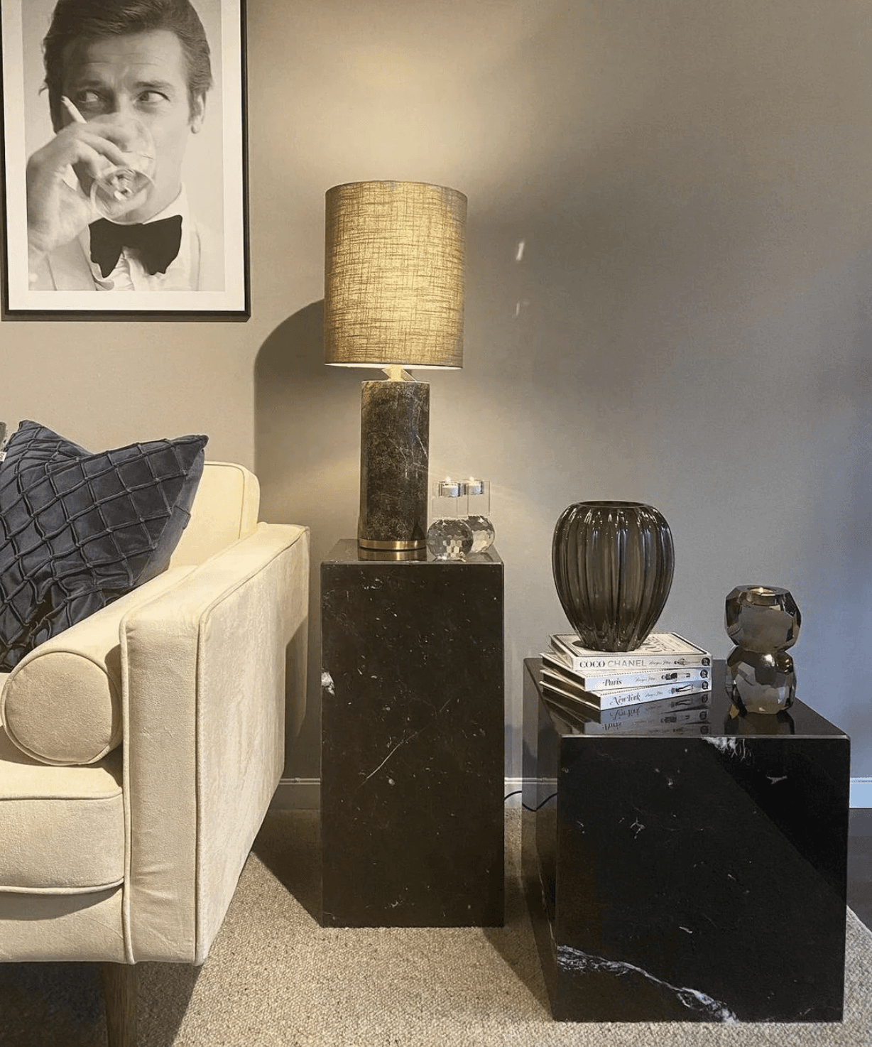 Black Marquina Marble Plinth