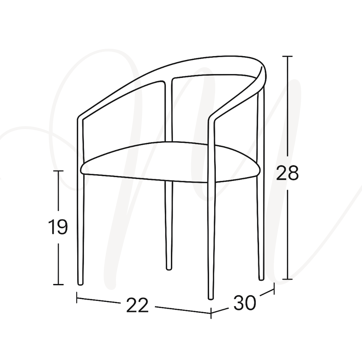 The Camille Curved Dining Chair