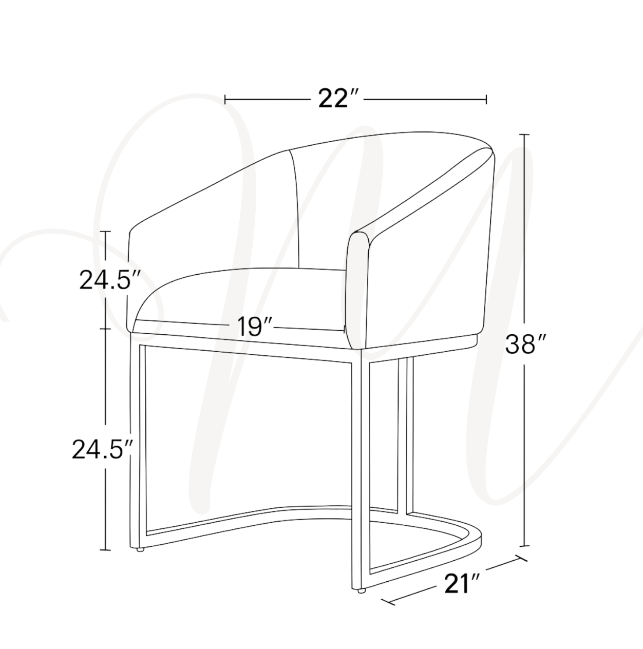The Emiry Curved Back Dining Chair