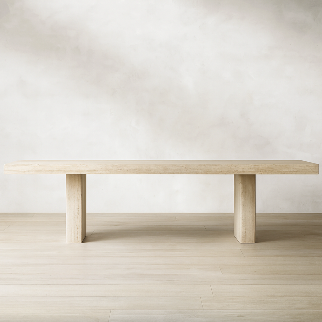 Oskar – Travertine Dining Table
