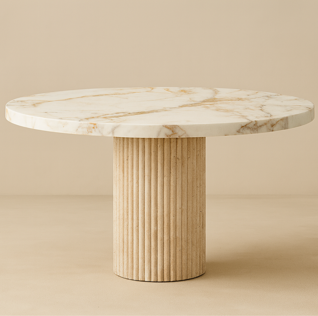 Nordic Alyx – Calacatta Gold & Travertine Combination Table