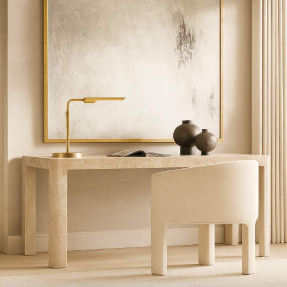 Dorea – Travertine Writing Desk (PRE-ORDER)