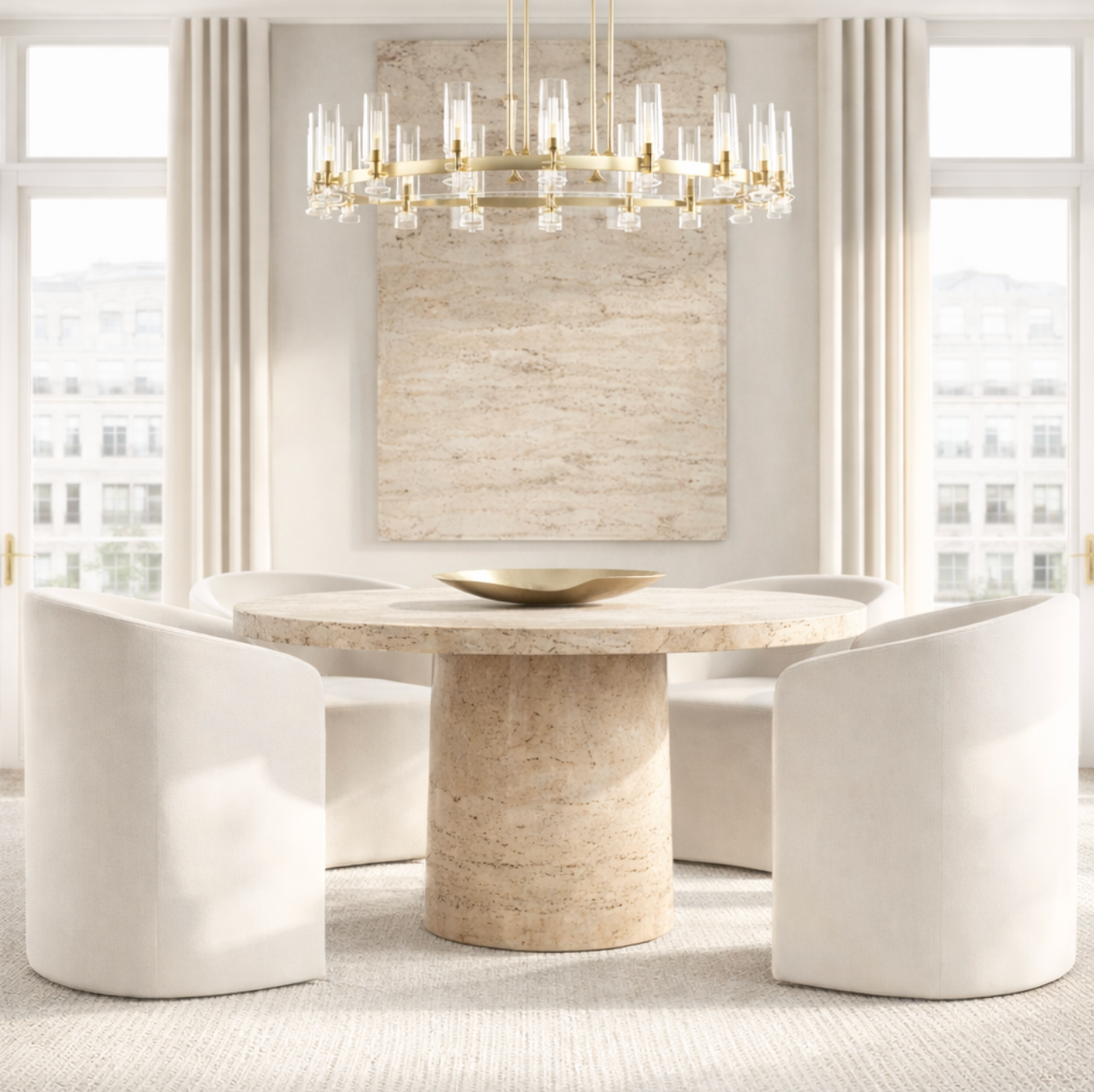 Althea — Travertine Dining Table