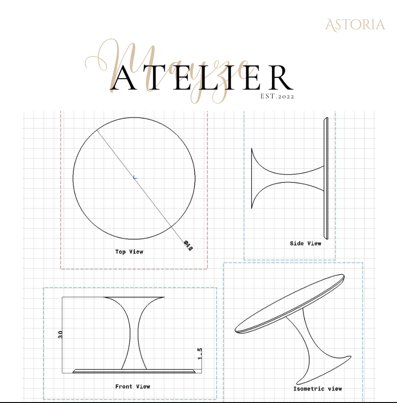 Astoria — Marble Round Dining Table