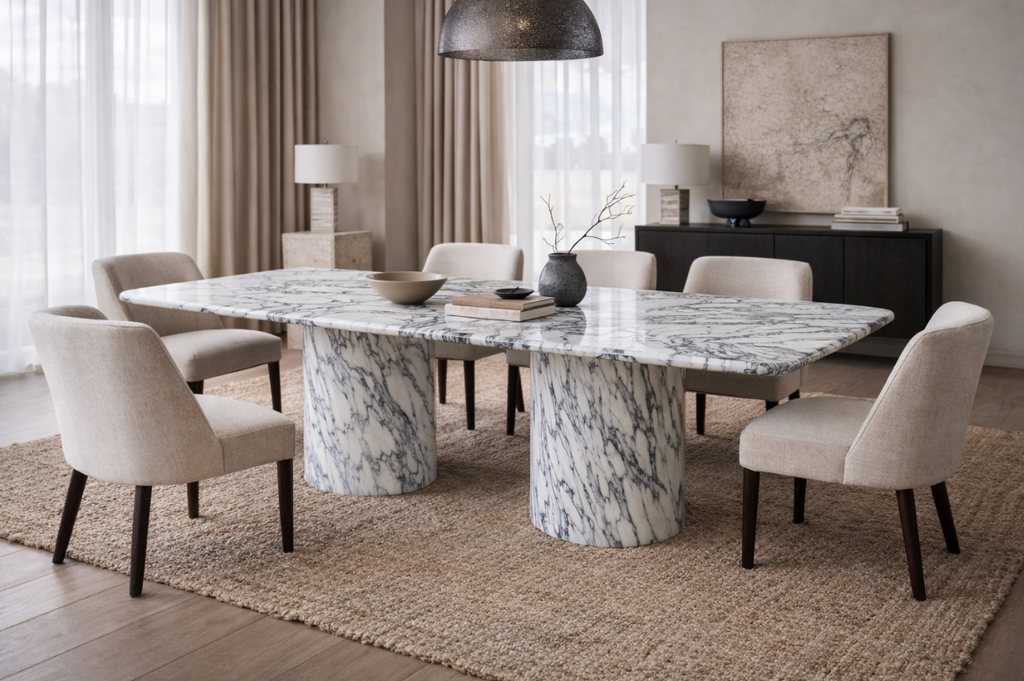 Kahai – Arabescato Dining Table