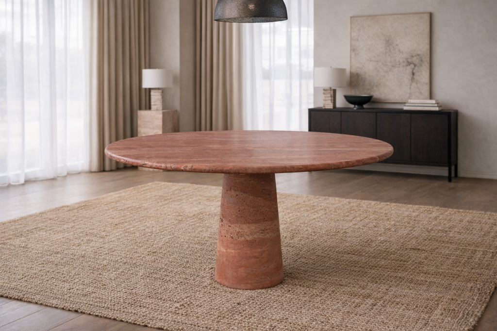Aurelion – Red Travertine Dining Table