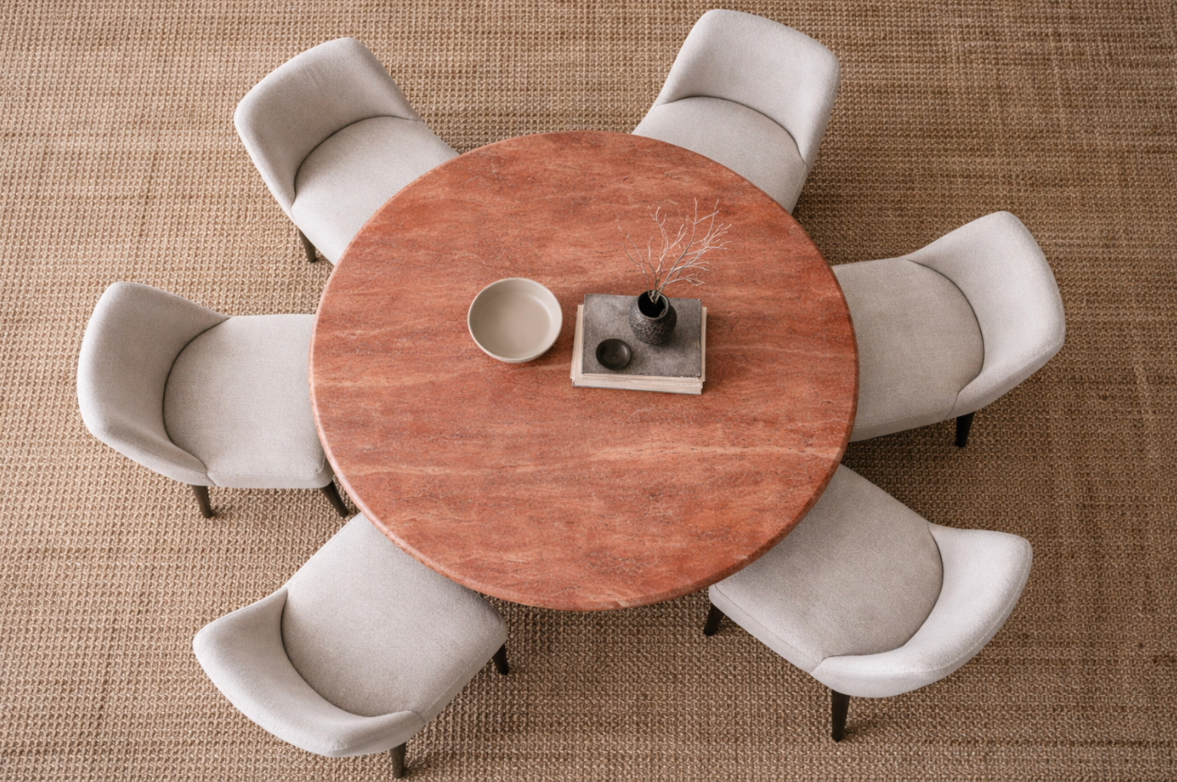 Aurelion – Red Travertine Dining Table