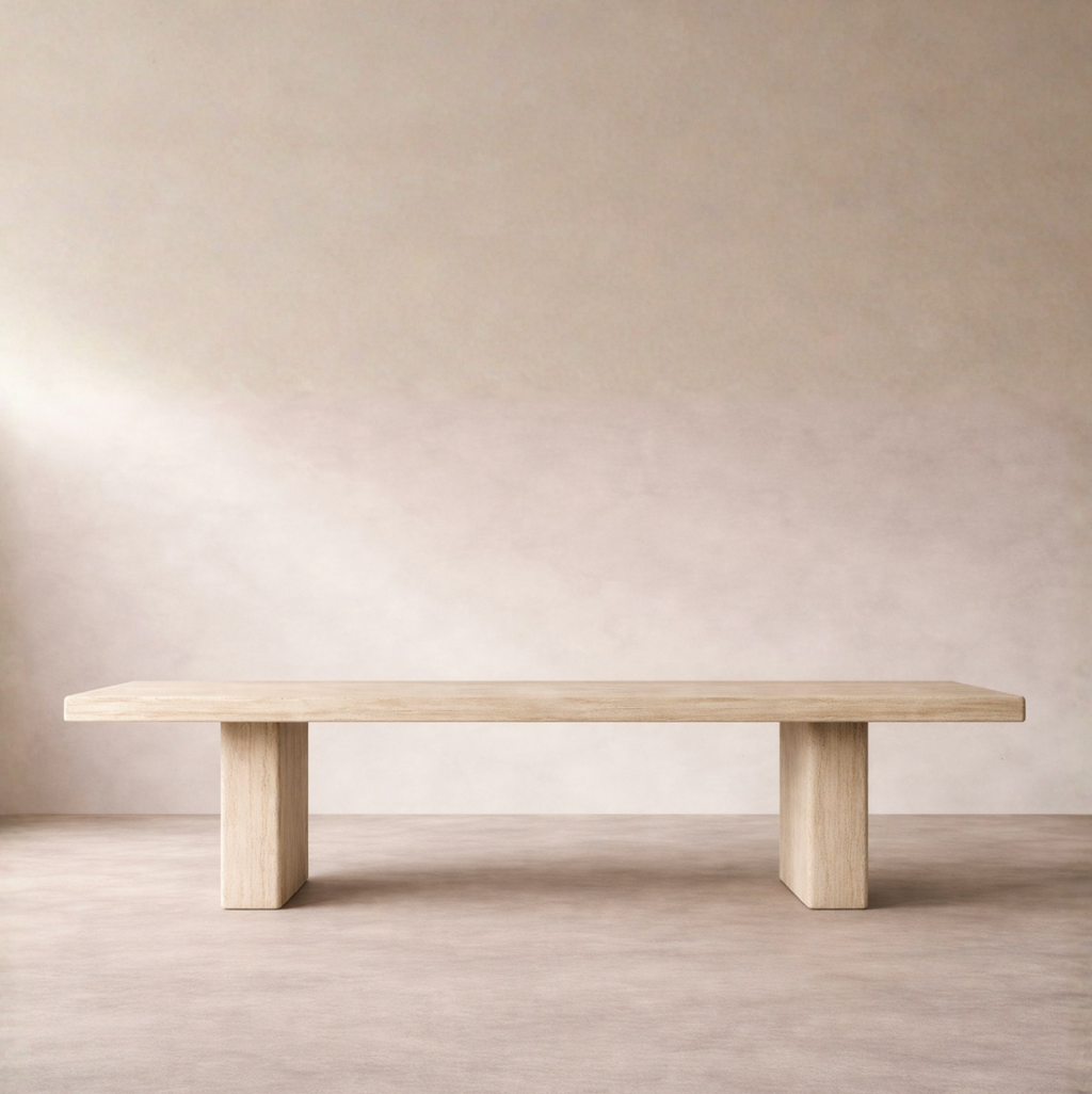 Oskar – Travertine Dining Table