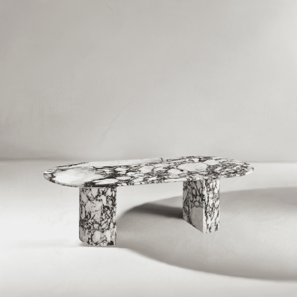 Kelly Oval Calacatta Viola Marble Dining Table Custom Order